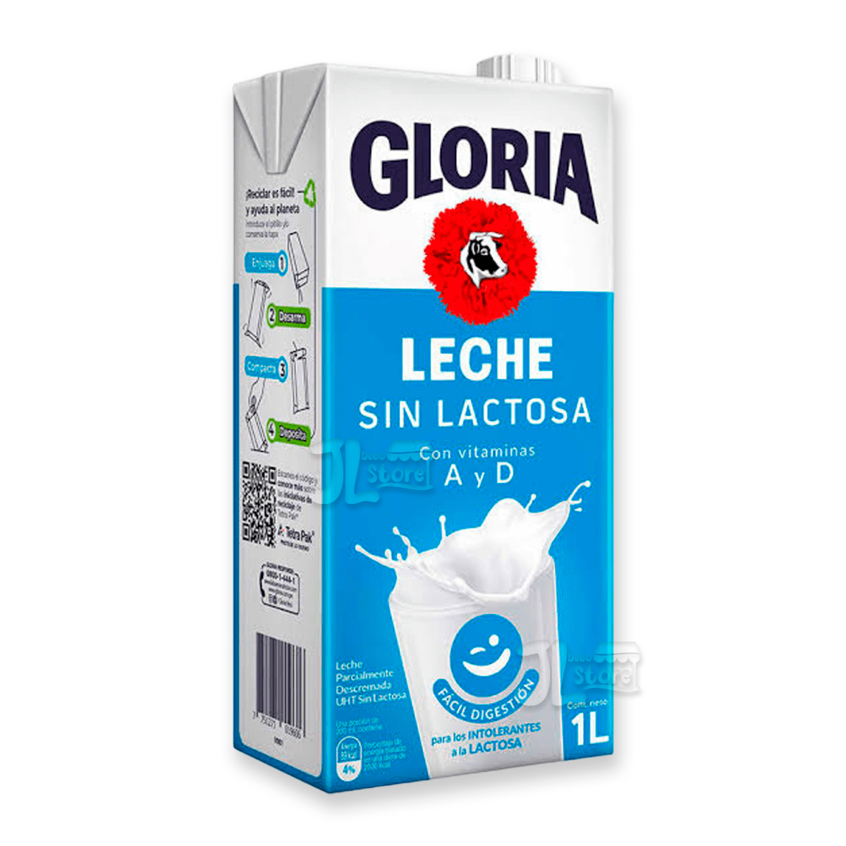 Leche Sin Lactosa Uht 1L Gloria JL DecoStore